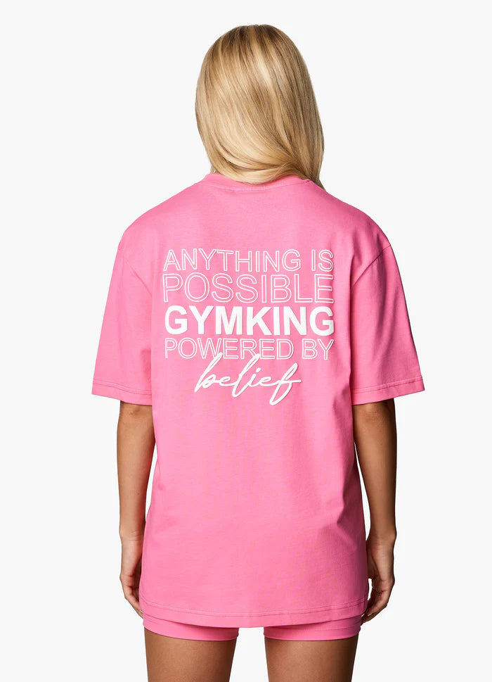 Gym King Malibu Oversized BF Tee - Paradise Pink