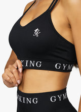 Gym King Intention Multi Rib Sports Bra - Black