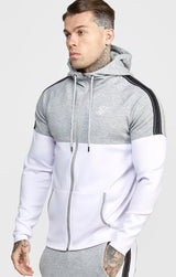 Grey Marl Zip Through Hoodie And Jogger Tracksuit Set